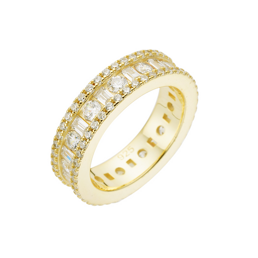 Anillo Eternity Baguette en Gold P925