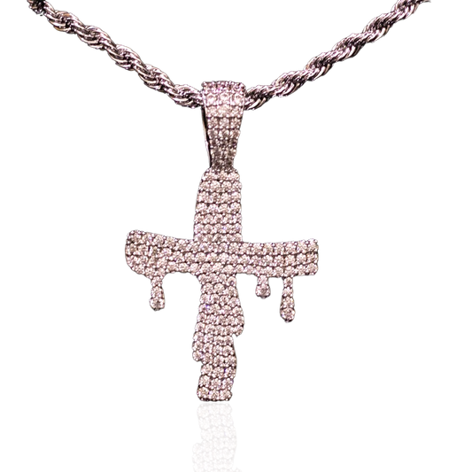 Drip Cruz Clasica en White Gold