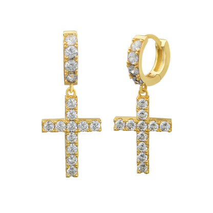 Aretes de Aro con Cruz