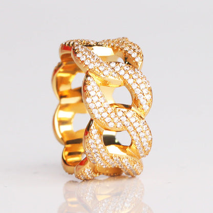 Anillo Cubana en Gold P925