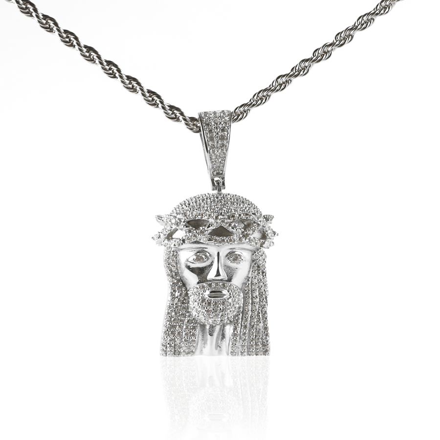 Dije Iced Jesus en White Gold