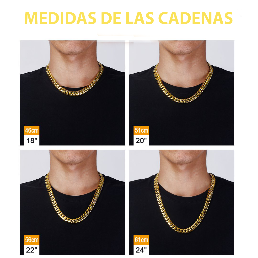 Cadena Cubana 12MM en Gold