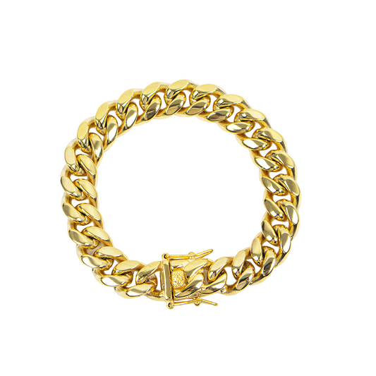 Pulsera Cubana 12MM en Gold