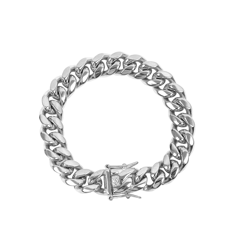 Pulsera Cubana 12MM en Silver