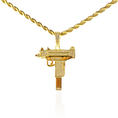 Dije Iced Mini Uzi en Gold