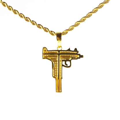 Dije Iced Mini Uzi en Gold